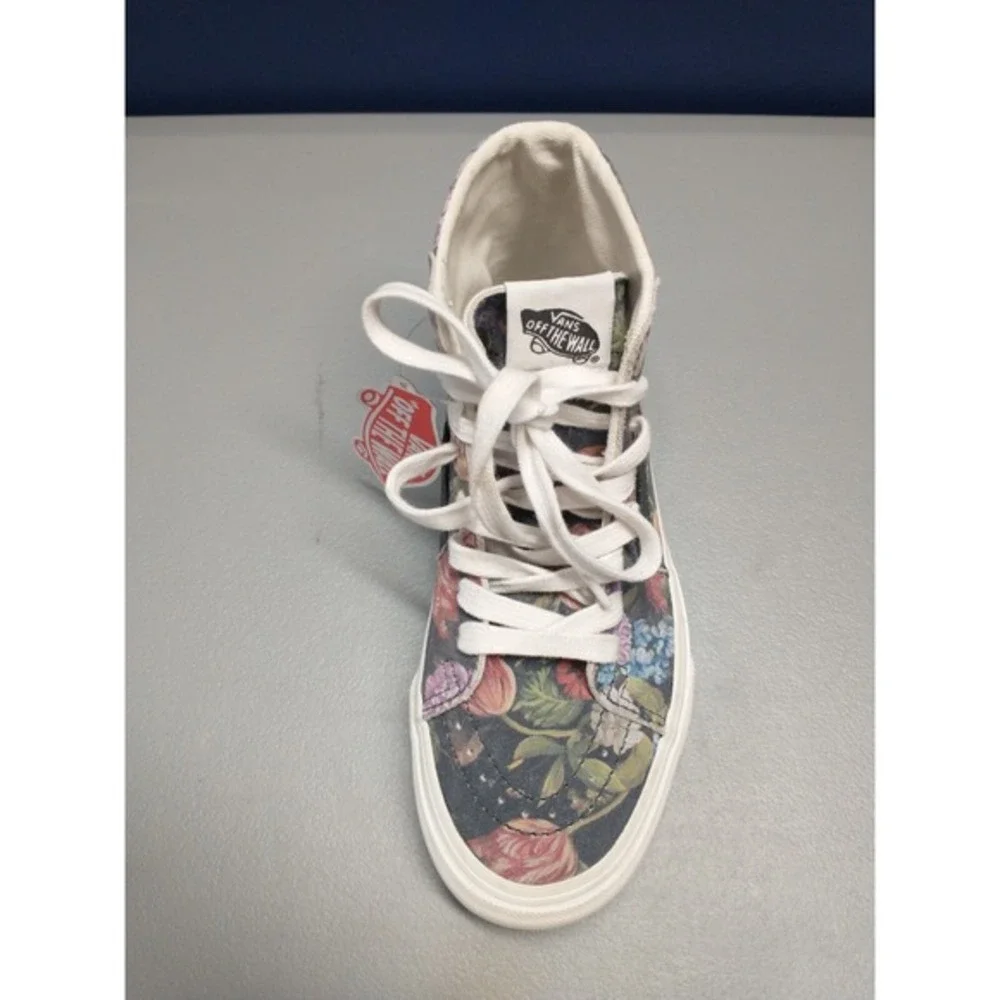 Vans High Top Sneakers Shoes Mens 3.5‎ Womens 5 Multicolor Floral Suede Lace Up